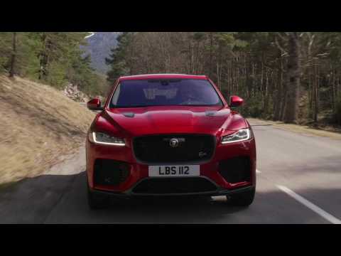 Jaguar F-Pace SVR in Firenze red Driving in Southern France
