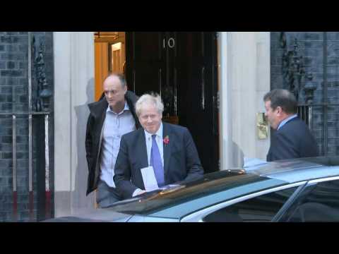Johnson leaves Downing Street for parliament for vote on snap election