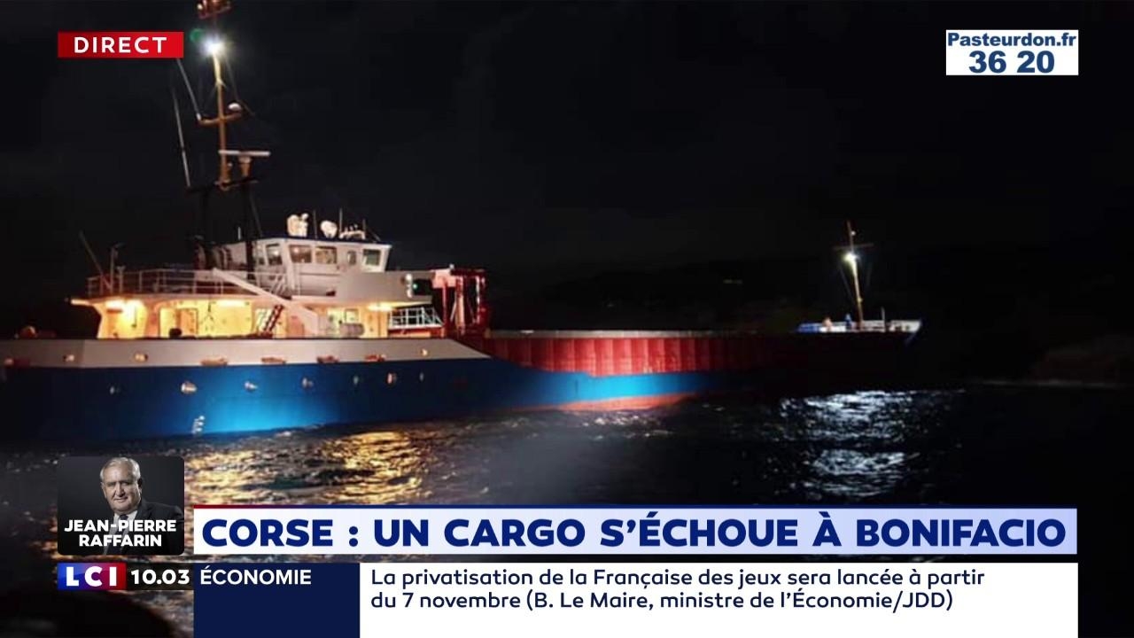 Bonifacio : un cargo s'échoue sur les côtes (LCI)