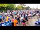 l'echauffement du 10 km du marathon de Metz en musique