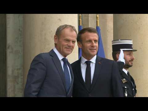 Macron meets EU Council President Donald Tusk ahead of key summit