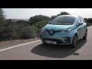 2019 New Renault ZOE Z.E. 50 in Celadon Blue Colour tests drive in Sardinia