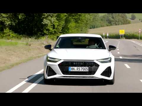 The new Audi RS 7 Sportback in Glacier white Driving Video