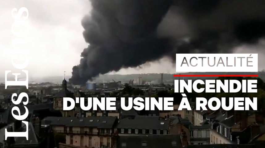 Illustration pour la vidéo L'incendie de Lubrizol à Rouen éteint, les inquiétudes demeurent