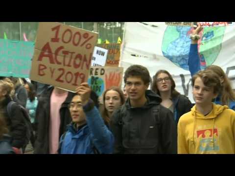 Protesters march for climate change action in the Netherlands