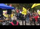 Les militants se préparent à la manifestation à Nancy