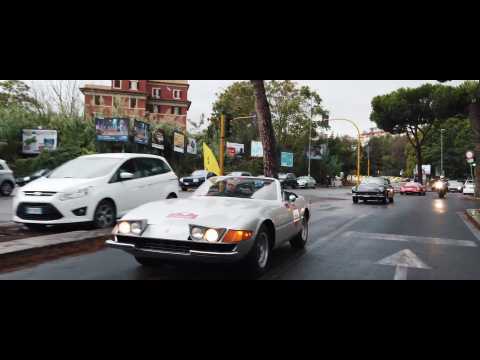 Cavalcade Classiche concludes with a parade of vintage Ferraris through Rome city centre