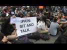 Catalonia: Pro-independence protest in front of Spanish government delegation in Barcelona
