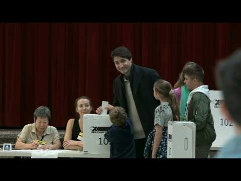 Justin Trudeau casts vote in Canada's general election