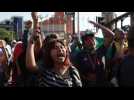 Anti-govt protesters sloganeer against Evo Morales in Santa Cruz