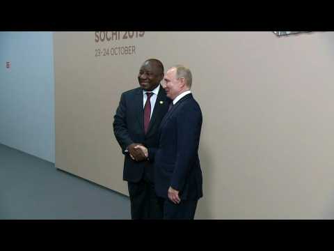 Vladimir Putin meets with Cyril Ramaphosa at Russia-Africa summit