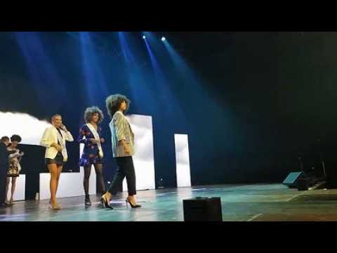 Vaimalama Chaves, Miss France, en répétition sur scène