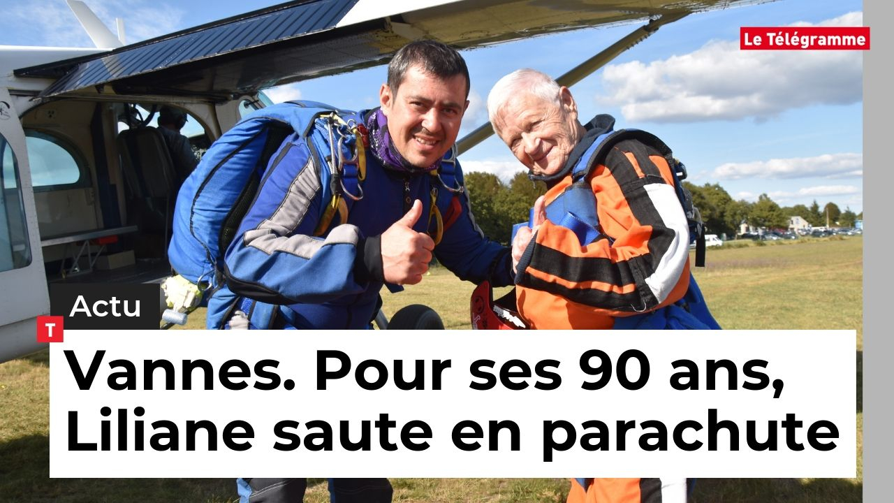 Vannes. ​Pour ses 90 ans, Liliane saute en parachute (Le Télégramme)