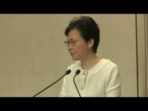 Chief Executive Carrie Lam urges all Hong Kongers to say no to violence