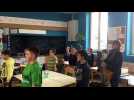 Le ministre de l'Education, Jean-Michel Blanquer, à la rencontre des CE2 et CM1 de l'école primaire de Cottance, membre du regroupement pédagogique intercommunal (RPI) Cottance-Montchal.