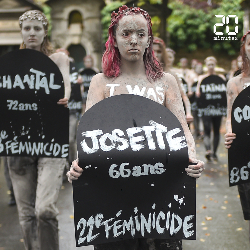 «Stop féminicides»: Une centaine de Femen manifestent au cimetière du Montparnasse