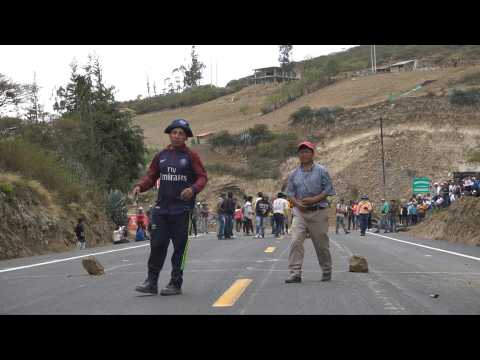 Protesters in Ecuador close road against rising fuel prices