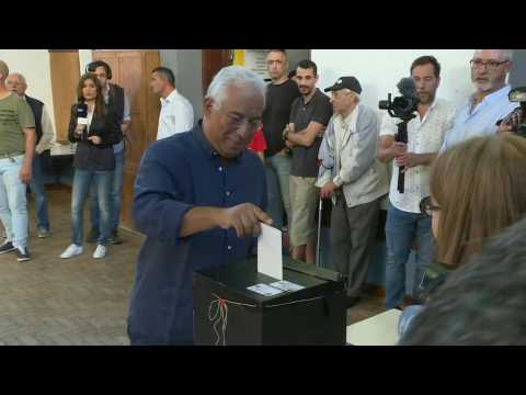 Portuguese Prime Minister Antonio Costa casts his vote in parliamentary elections