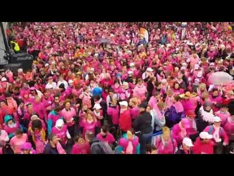 Foulées roses d'Epinal : l'échauffement