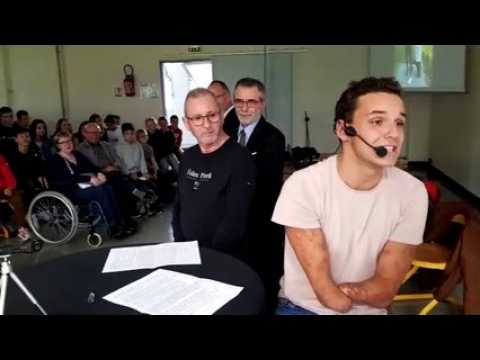 Théo Curin face aux collégiens et lycéens de Lunéville