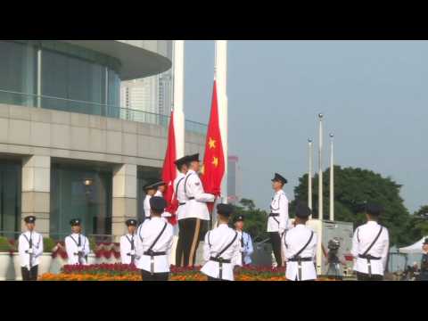 Flag-raising ceremony in Hong Kong as China celebrates National Day