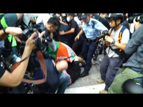 Early scuffles in Hong Kong on anniversary of PRC
