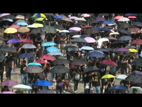Hong Kong pro-democracy protesters march in Admiralty