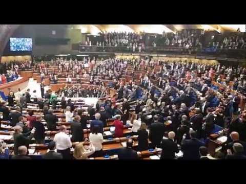 Emmanuel Macron arrive au conseil de l'Europe à Strasbourg