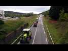 Manifestation des agriculteurs en haute-Saône : l'arrivée des agriculteurs a Vaivre sur le site d'Intervalle.