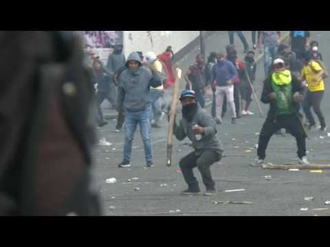 Clashes erupt in Ecuador between protesters and police