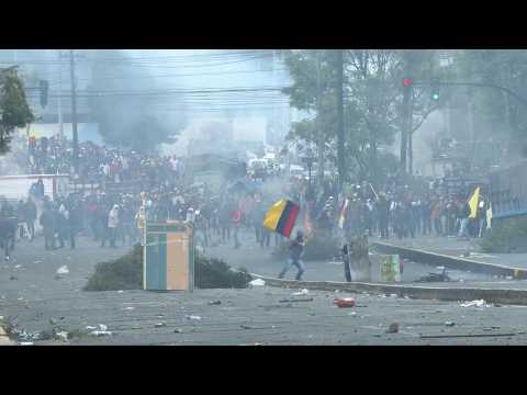 Clashes erupt around Ecuador National Assembly amid fuel hike anger