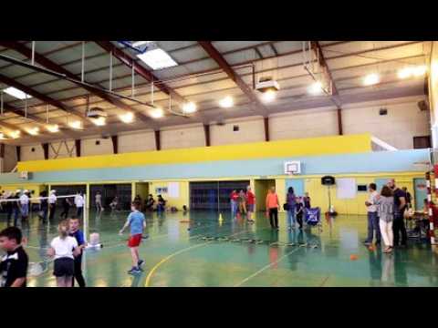 Démonstrations et essais d'activité sportive au gymnase de la Côte Saint-Catherine, à Bar-le-Duc