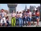 En musique avant le départ de la Zombie walk à Strasbourg