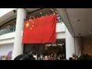 Pro-Beijing supporters gather at Hong Kong mall