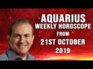Aquarius Weekly Horoscope 21st October 2019 - Career hopes speed up...