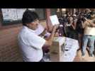 Bolivia's Evo Morales casts his ballot