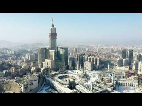 AERIAL SHOTS of the Kaaba as Mecca reopens for limited 'umrah' pilgrimage
