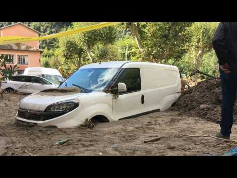 Damage in Breil-sur-Roya, after France is battered by storm and floods