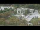 Aerial shots show damage caused by severe weather in southeastern France