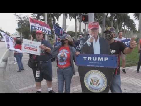 Trump's supporters protest outside Biden's campaign rally venue