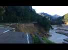 France flooding: road collapses in La Bollène-Vésubie