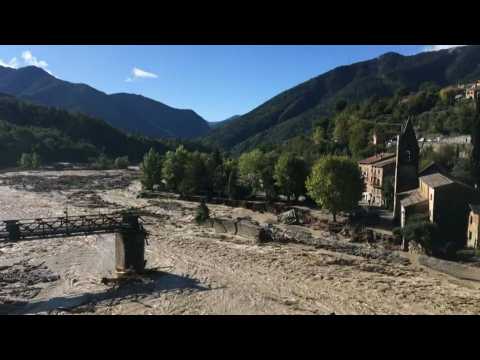 France: half of a bridge swept away by the surging waters of the Vésubie river