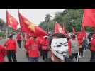 Protest against omnibus law in Indonesia continues