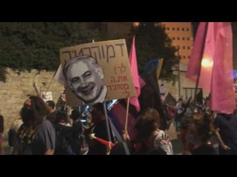 Anti-Netanyahu protesters rally once again in Jerusalem