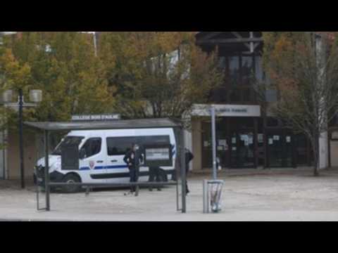 Footage of French school where terrorist beheaded a  teacher