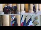 French police unions meet with president Macron in Paris