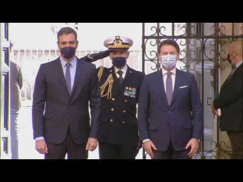 Italian Prime Minister Conte welcomes Spanish counterpart Sanchez in Rome