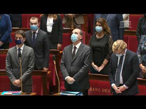 France's National Assembly pays tribute to murdered teacher