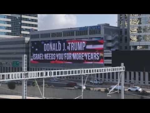 Giant billboard in Tel Aviv supports Trump ahead of US elections