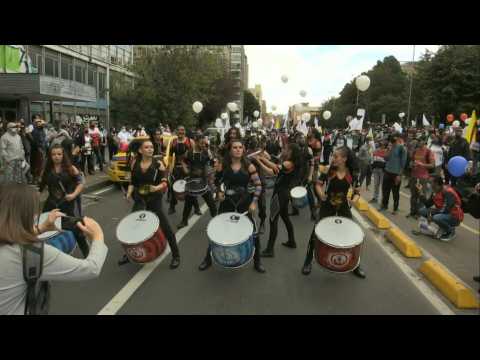Colombians protest in Bogota against Duque's government